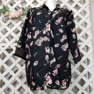 Victoria Jones Woman Paris Button Blouse Size 3X